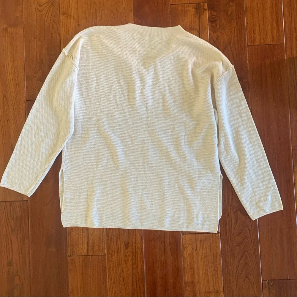LILLUSORY Cream Knit 2 Piece Lounge Set Size M Henley Top Pants Oversize Slouchy